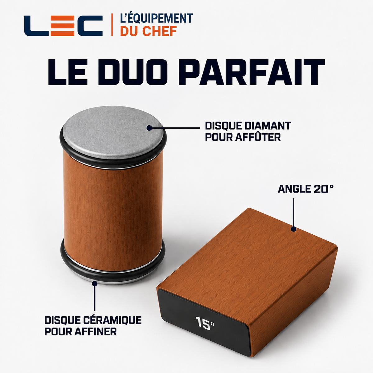 Affûteur à rouleau magnétique pour couteaux – 15° / 20°