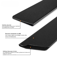 Détail du protège-lame en ABS avec revêtement intérieur