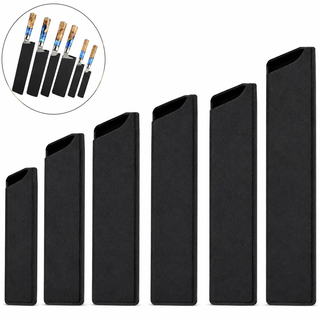 Lot de 6 protège-lames noirs pour couteaux de cuisine de différentes tailles