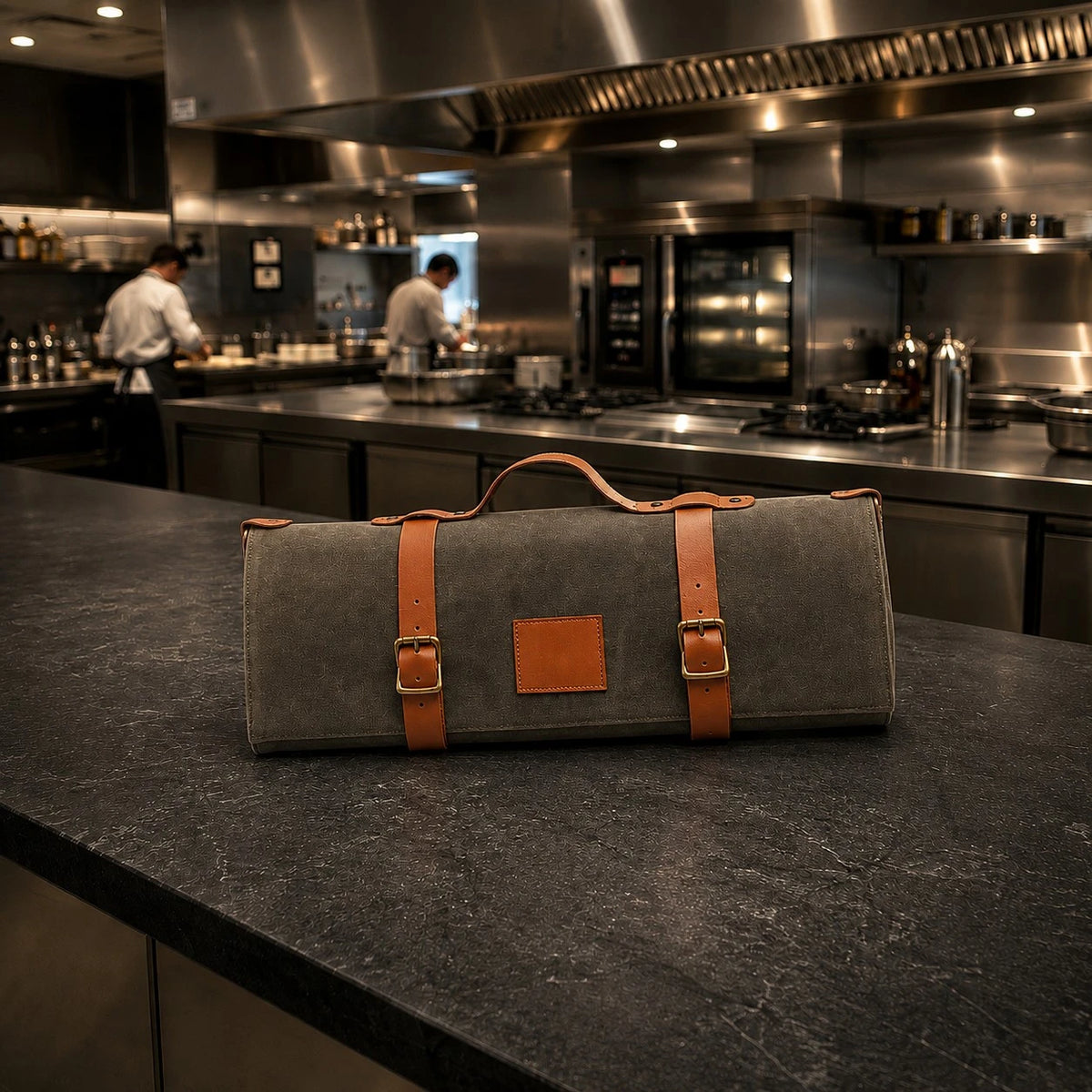 Sac à couteaux en toile cirée – 10 emplacements